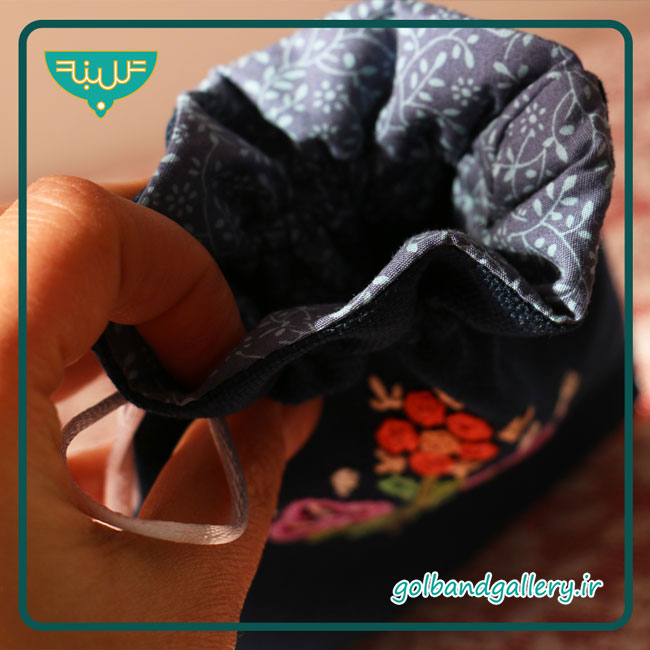 کیف هدیه رشتی دوزی گلبند (قلاب دوزی سنتی رشت)